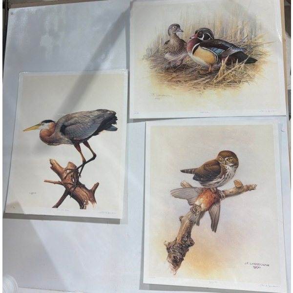 3 Limited Edition Lithograph Prints By J.F Lansdowne