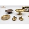 Image 4 :  Collection Of Vintage Brass Decorative Items Bowls , Candlestick Holders , "KEYS" Sign And More.
