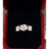 Image 1 : 4ct tw GRA Certified Round Brilliant Cut Moissanite 2ct Centre 1ct each side set in 925 Silver Ring