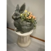 Image 2 : Ceramic Rabbit on Pedestal 41Hx19W