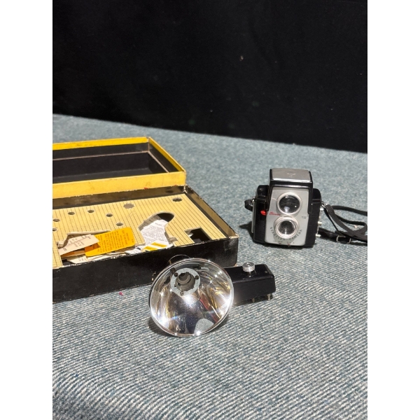Kodak Brownie Starflex Camera With Flash Attachment & Box 