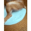 Image 4 : Capodimonte Porcelain Dog with Butterfly  Figurine By G. Calle, 4.5T 