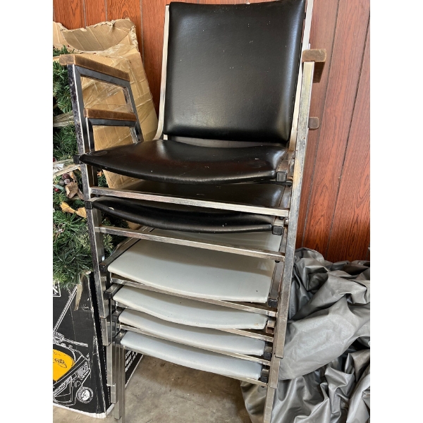  nine padded and chrome office chairs