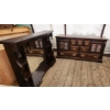 Image 2 : Vintage Dark Wood Bedroom Dresser Set with Intricate Carvings and Brass Hardware ( See Description)