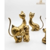 Image 5 : Brass Animal Figurines with Cats and Rabbit Motif