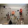 Image 1 : Wall With Garden Tools & Electric Hedge Trimmer Hangers & Board Not Included 