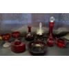 Image 1 : Cranberry Glass: Ruby Red Potion Bottles w/ Cape Cod Dessert Bowl & More