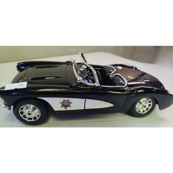 1957 Chevrolet Corvette 1:18 Scale Model 9.5 W, 4 D, 3 T- State Highway Patrol Decals 