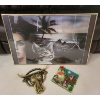 Image 2 : Collection Of Home Decor- Wall Art x 3  Bull, Cat & Human Picture & More