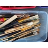 Image 4 : Several unused & used paint brushes for all your crafting needs .