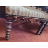 Image 2 : Side Flap Table with Shelf- 37 L opened, 27 T,  24 W and Carved Wood Footstool 22 L, 20 W, 16 T