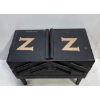 Image 2 : Antique 3 Tier Black Fold Out Sewing Box 19Wx10Dx16.5H