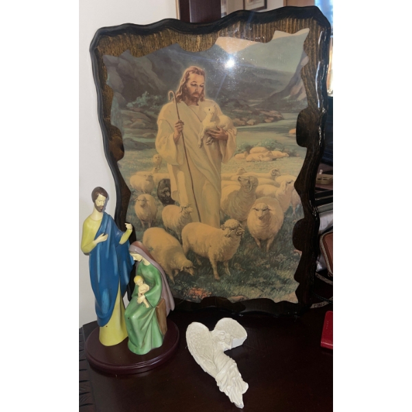 Religious Art 16x24 w/ Figurine Alike 17T
