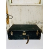 Image 9 : Vintage Black Wooden Trunk with Metal Hardware and Christmas Decor