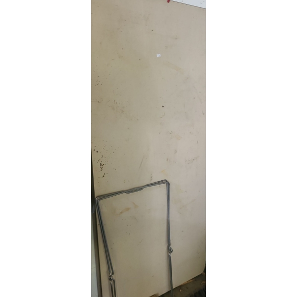 Two Utility Tables- Laminate w/ Metal Legs 30 X 73 and Resin w/ Metal Legs 