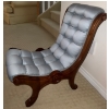 Image 3 : Victorian Mahogany Slipper Chair w/ Cabriole Style Legs 16x26x27 Stunning