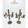 Image 1 : Brass Candelabras with 14-Inch Height Featuring Five Candle Holders Each