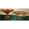 Image 2 : Dugan Peach Opalescent Carnival Glass Coin Spot Pattern Compote & Pedestal Dish