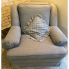 Image 2 : Basic Blue Upholstered Accent Chair For Everyday Living