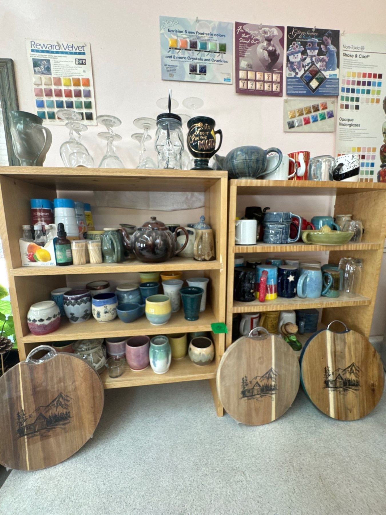 Pottery Storage Racks glassware shelving units ceramic cups, cutting boards, tea pots - Beck ...