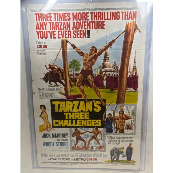 Tarzan's Three Challenges starring Jock Mahoney Movie Poster 27Wx41H