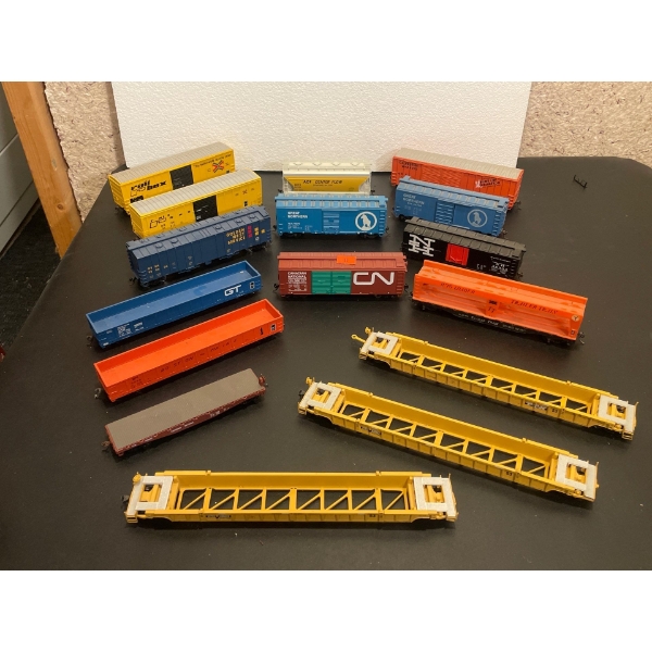Assorted Box Cars Low Boys & More