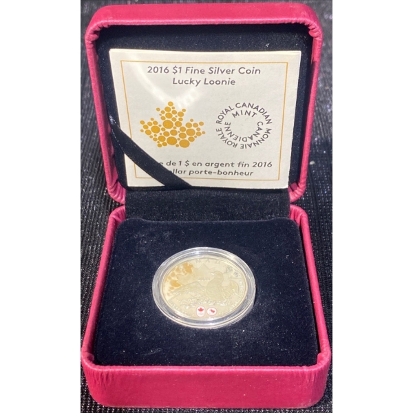 2016 $1 Fine Silver Coin Lucky Loonie