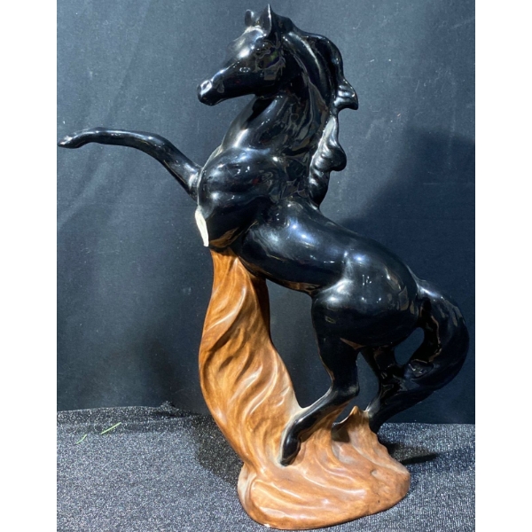 Black Stallion Ceramic Statue
