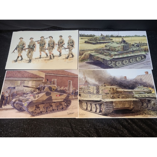 Assorted War Prints, Artist: Volstad, 17 x 11 Unframed