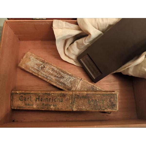 Antique Shaving Collection w/ Benson & Hedges Cigar Keep