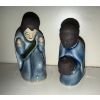 Image 5 : Stonewear Pottery Nativity Scene From Thailand - Celadon Ceramics w/ Blue Glaze