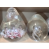 Image 3 : Blown Glass Paperweights Tallest: With Pink Flowers 4 T and Glass Bowl 