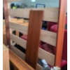 Image 4 : Gorgeous Queen Teak Floor Bed Frame with Side Tables and Like- New Mattress