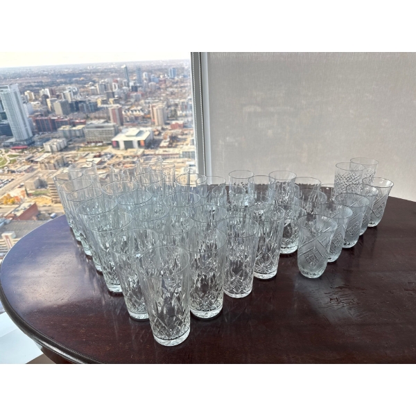 Assorted Crystal Drinking Glasses 