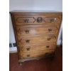 Image 1 : 5 Drawer Wooden Dresser  with Wheels  45 T, 34 L, 18 W