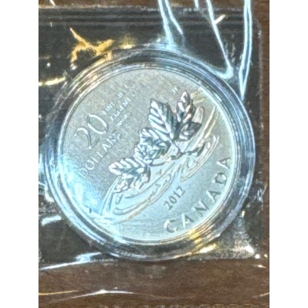2012 Maple Leaf Floating $20 Silver Coin 7.96g .9999 Fine Silver