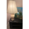 Image 1 : Night Stand End Table w/ Bow Lamp & Original Oil On Canvas Art Piece 20T