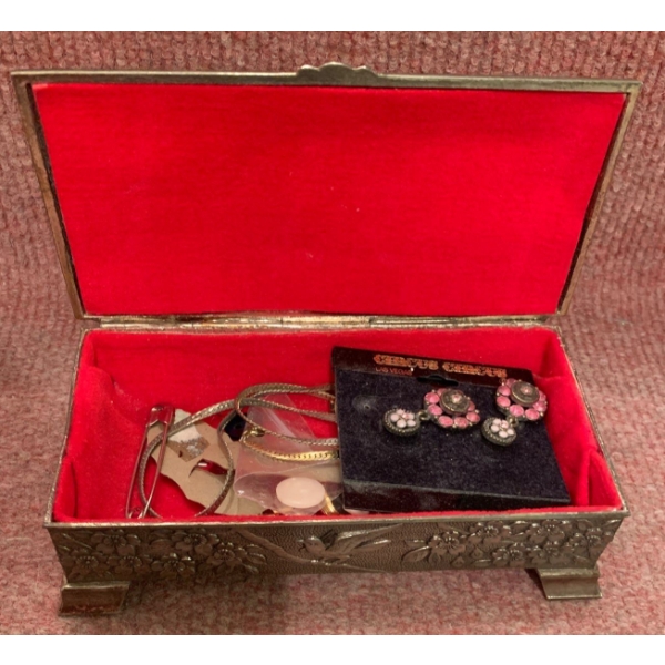 Antique Jewellery Box w/ Mystery Contents