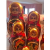 Image 3 : authentic red hand, paint Russian nesting dolls with gold pinstriping 10 pieces 10”