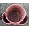 Image 3 : 3 Terra Cotta Planters 16T Cylinder Shaped (Damaged See Photo)