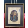 Image 1 : "The Golden Funerary Kask" Original Handpainted Papyrus 11Wx15H