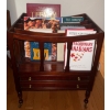 Image 4 : Antique Mahogany Canterbury Magazine Rack w/ Drawers On Casters 23"Tall
