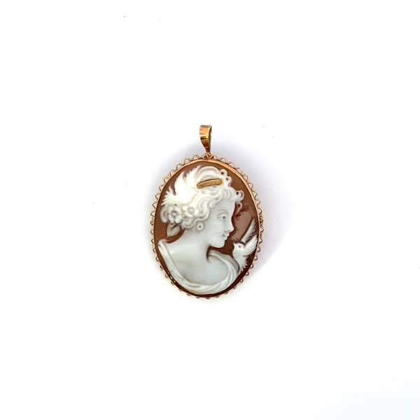 9KY Cameo Pendant/Brooch 35x26mm 6.21grams