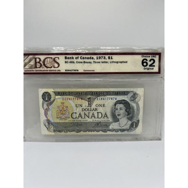 1973 UNC $1 Canadian Banknote