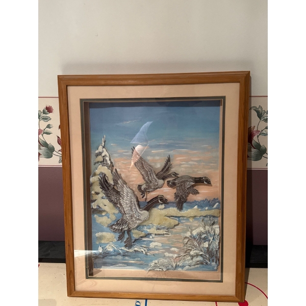 Winter Geese Print, 3D Effect, 16.5x21 