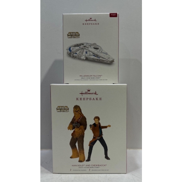 Star Wars-Millennium Falcon, Han Solo and Chewbacca Hallmark Ornaments