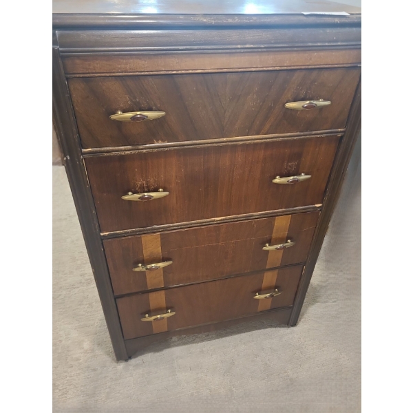 Vintage 4 Drawer Wooden Dresser 29 w 17 1/2 d 46 h