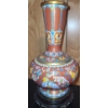 Image 3 : Pair of Enamel Painted Vases w Bases.  9 1/2 h 
