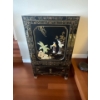 Image 1 : Vintage Black Laquared Hand Painted Cabinet 21x14x36