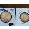 Image 2 : 1917 Canadian Newfoundland 50 cent silver piece & 25 cent silver 